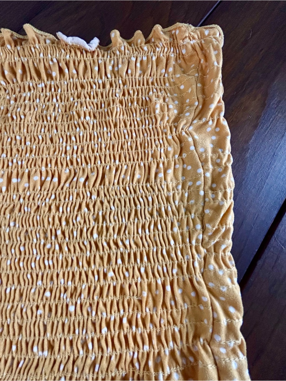 Socialite Tube Top Yellow Smocked OS Stretchy SZ SM Festival Boho - Picture 3 of 7